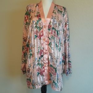 Vintage, 90s Victoria's Secret Gold Label Pajama Top, Size M.